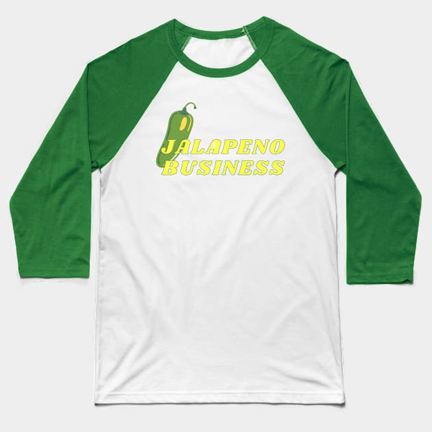 Funny food puns, Jalapeno pun, jalapeno business (all up in your business) Baseball T-Shirt by Fafi